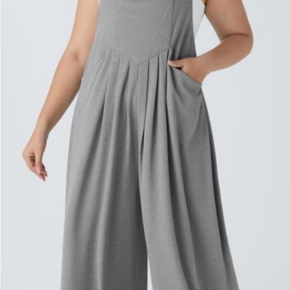 Pockets Waffle Casual Plus Size Overalls